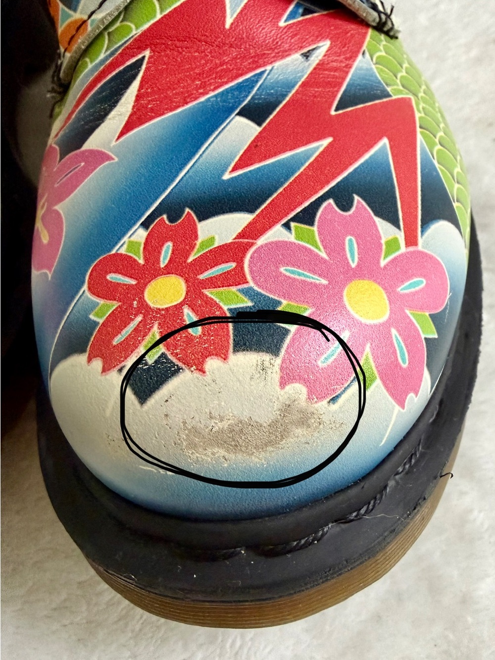 Dr. Martens 1460W Psych Tattoo Leather Strap Pascal‎ Combat Boots Women’s Size 9 - Picture 6 of 15